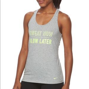 Nike Racerback Tank Top Sweat Now Glow Later